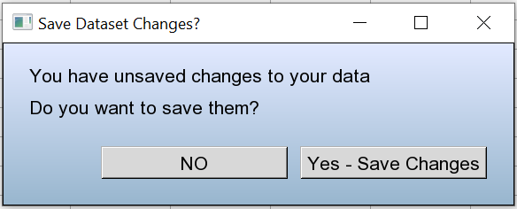 DEX Unsaved Changes